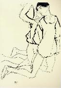 Egon Schiele, Two Kneeling Figures